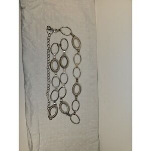 Women's Silver Chain Belt Adjustable To 50 Inches